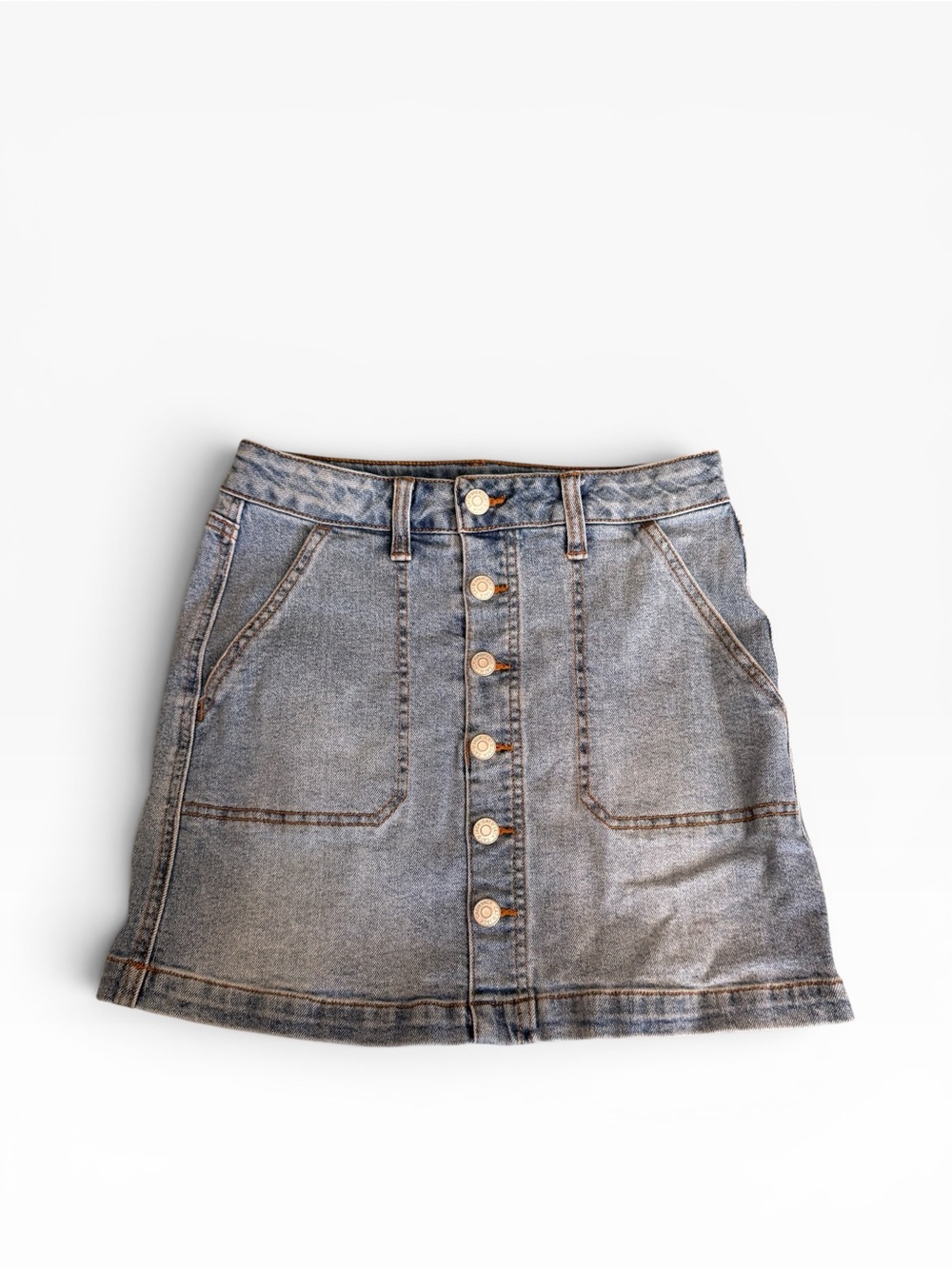 Cat & Jack Light Blue Button-Front Denim Mini Skirt